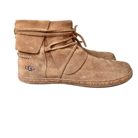 Women’s UGG Reid Moc Suede Leather Lace Up Ankle Bootie - Size 7.5 - Picture 2 of 10